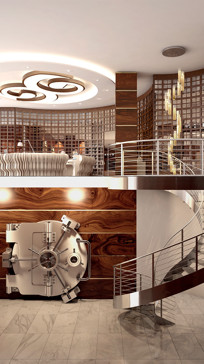 bank offices in astana, furnished with elegant and formal materials and products