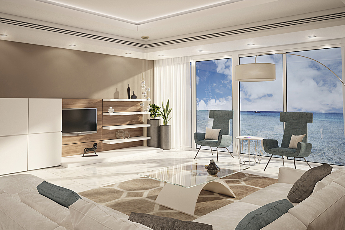 private apartment near the sea, furnished with elegant, minimal and relaxing materials and tones
