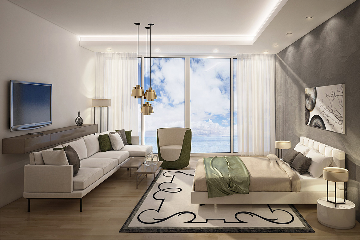 private apartment near the sea, furnished with elegant, minimal and relaxing materials and tones
