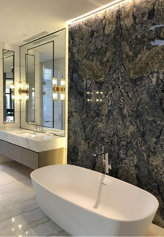 Bagno elegante con finiture moderne e dettagli di lusso, presso Villa S1, Beijing